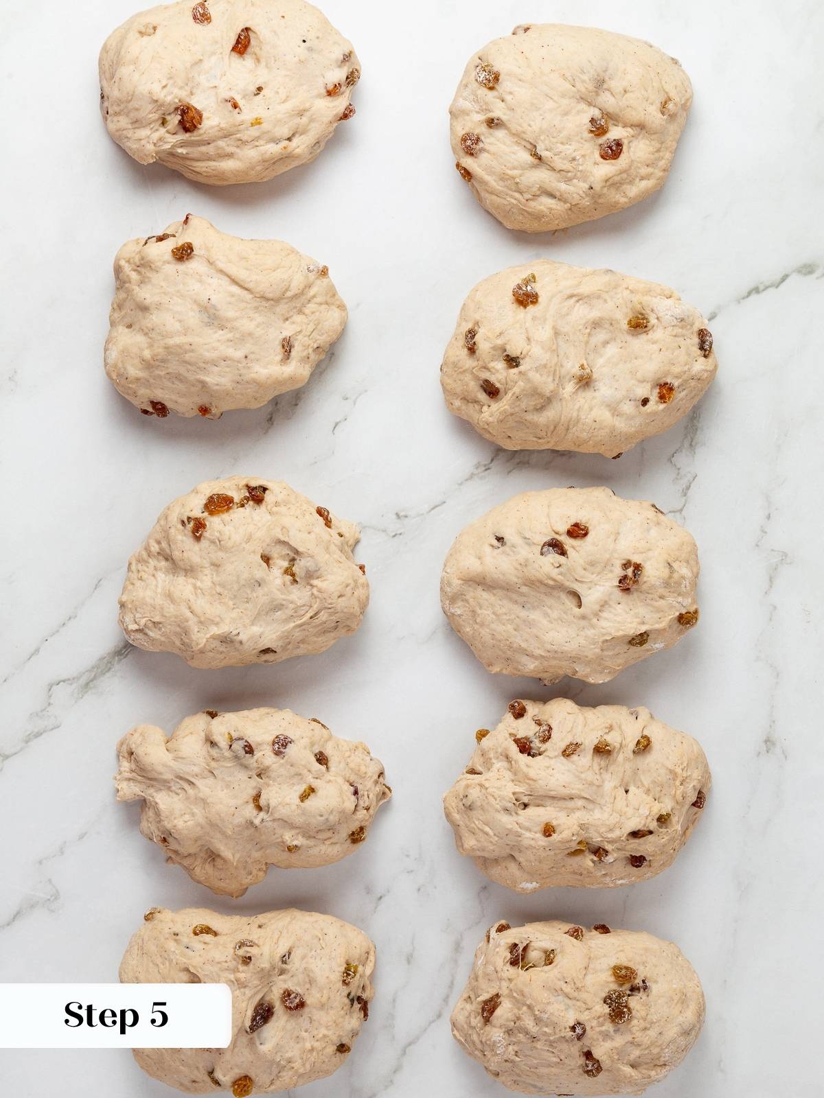 Pre-shaped dough rounds ready for rolling into logs before forming bagels.
