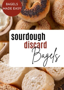 Homemade sourdough bagels made with discard, each shaped by hand for a bakery-quality finish.