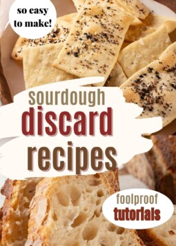 sourdough discard recipes like fluffy bread and crunchy crackers.