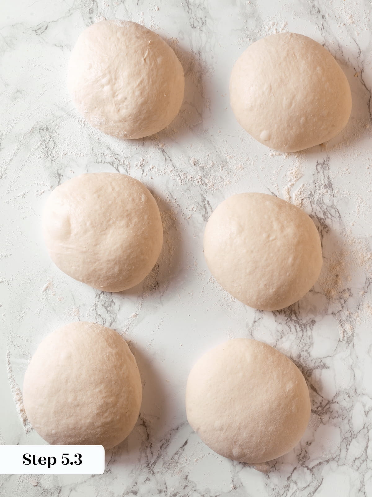 Dough after resting period, smoother and easier to handle.