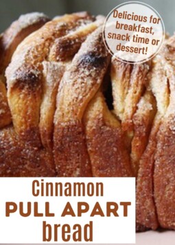 Soft golden brown pull apart bread with cinnamon browned butter filling.