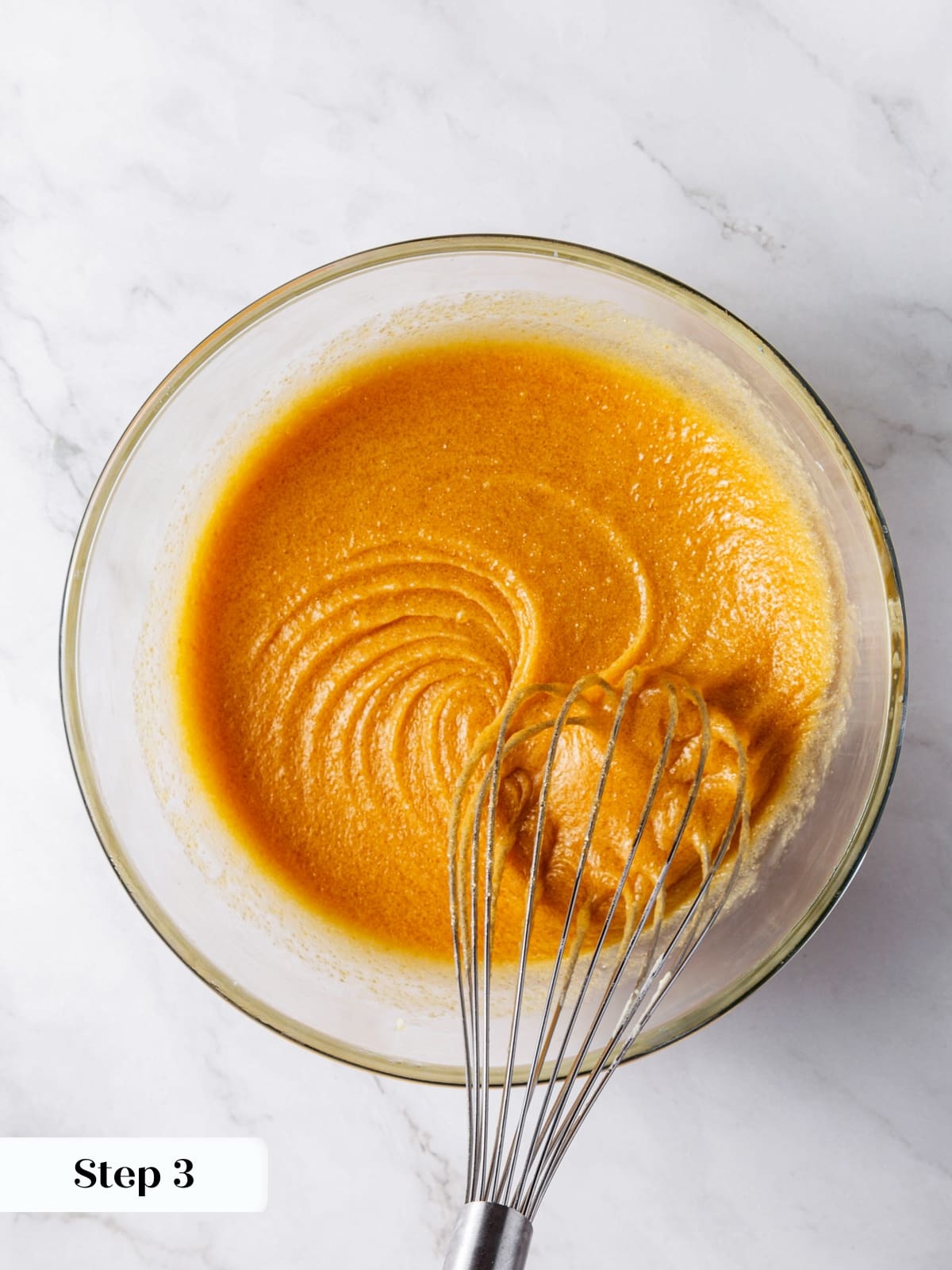 Wet ingredients whisked together for sourdough chocolate chip cookie dough.