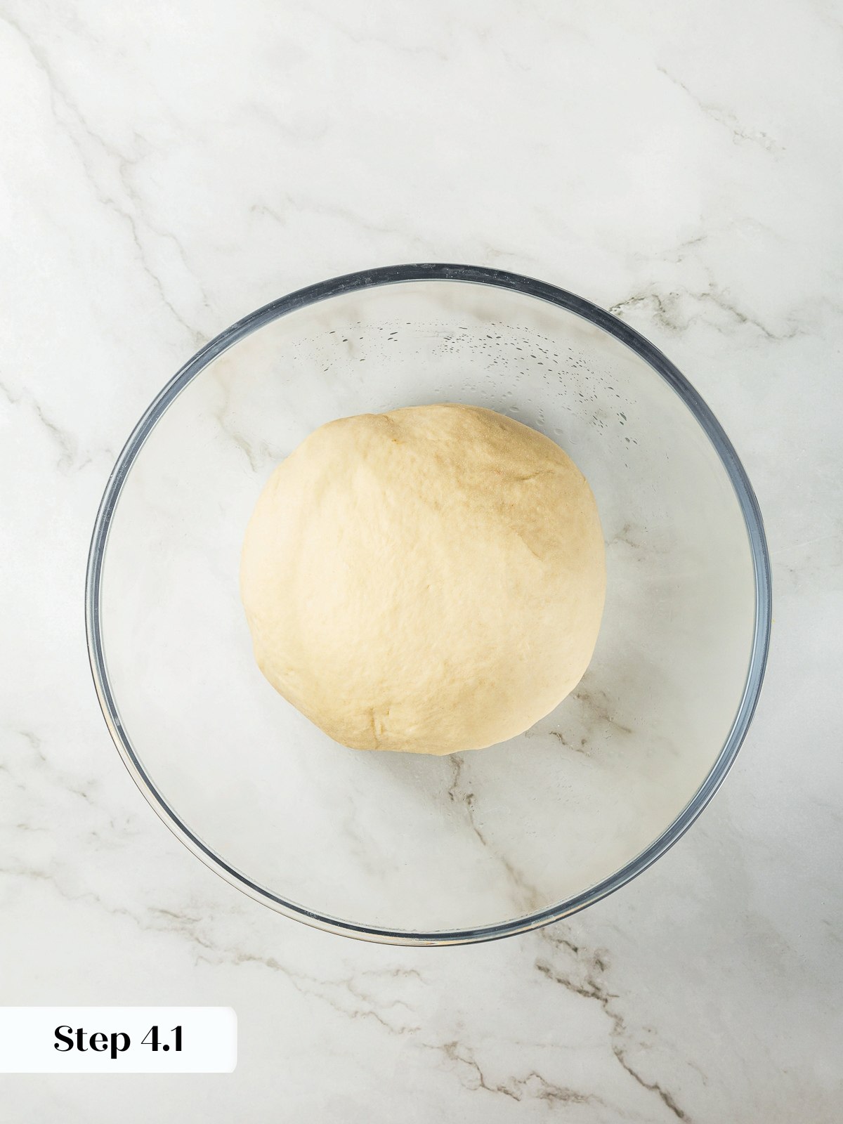 Smooth yeast dough prepared for first proof before shaping breadsticks.