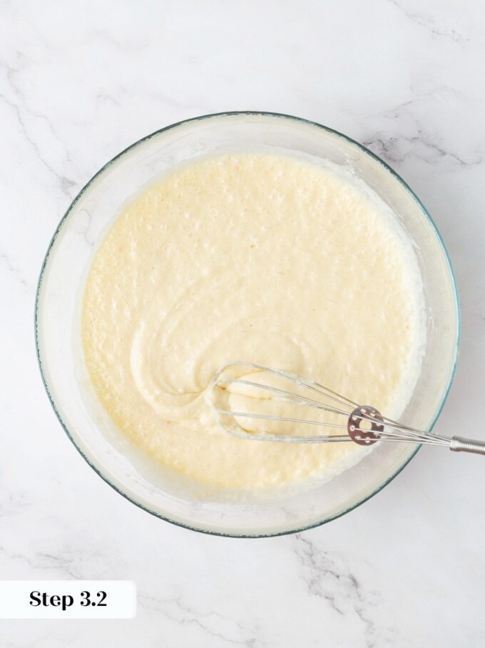 That thick, just-combined batter is the reduced-buttermilk secret behind this tall, tender buttermilk pancake recipe.
