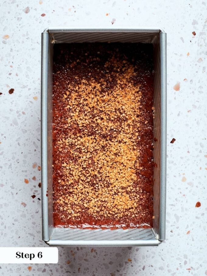 Sparkling sugar over the batter bakes into the crunchy, glittering top this chocolate bread shows off.