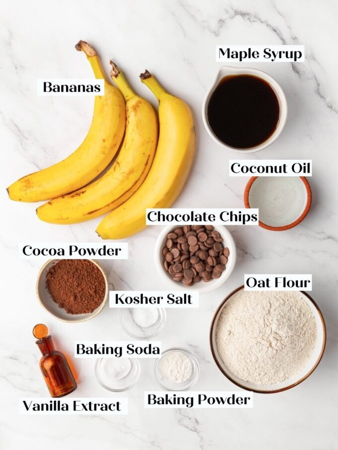 Just a handful of wholesome, refined-sugar-free ingredients come together in gluten free chocolate banana bread.
