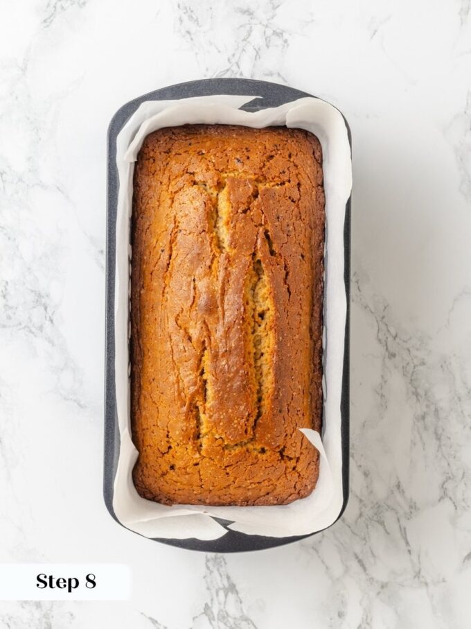 Baking at 340 degrees sets the center before the edges darken on this peanut butter bread.