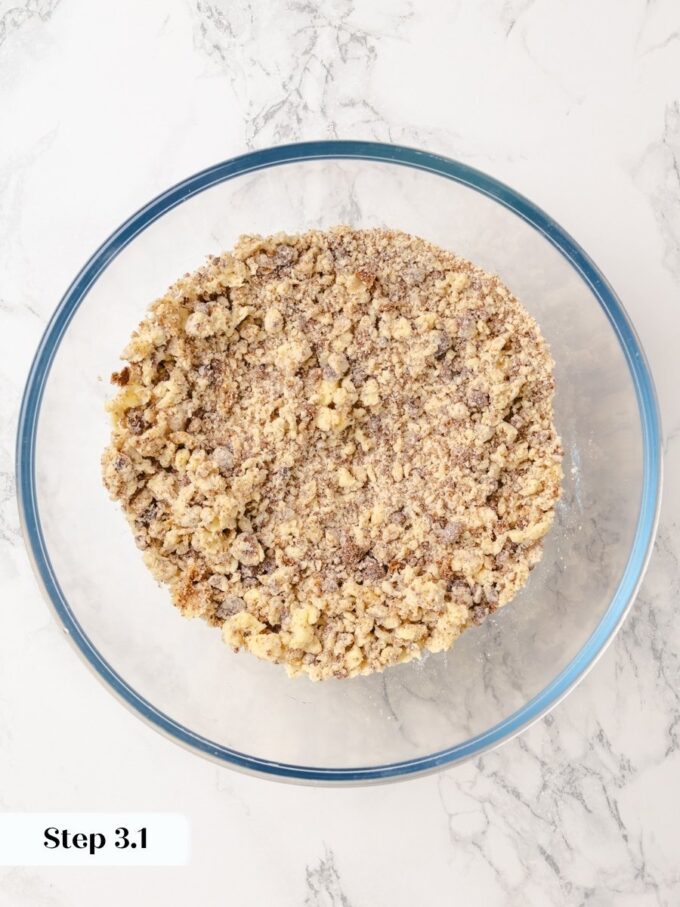 Butter, flour, and brown sugar form the sandy streusel topping for this Dutch caramel apple pie.