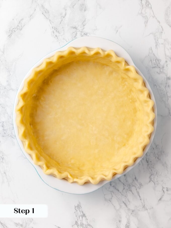 Every caramel apple pie starts with a hand-fluted crust waiting to hold the spiced apple filling.
