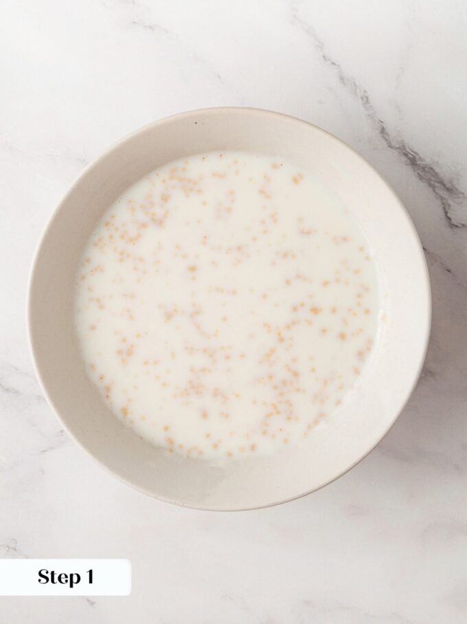 Pre-hydrating the yeast in cold milk keeps the knackebrod dough at its intended stiff hydration.