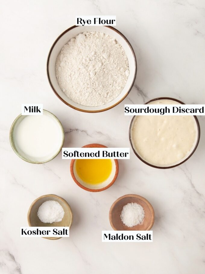 Six pantry ingredients are all sourdough crispbread asks for, discard included and nothing else.