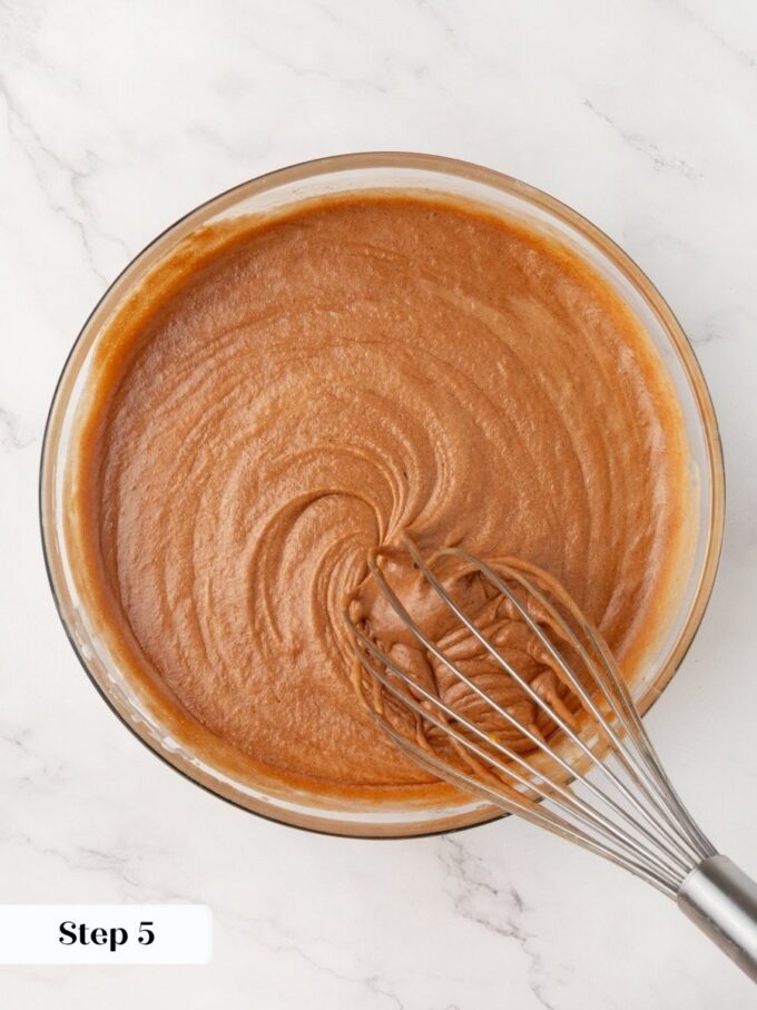 Letting the chocolate cool first keeps the eggs from scrambling into the sourdough discard brownies batter.