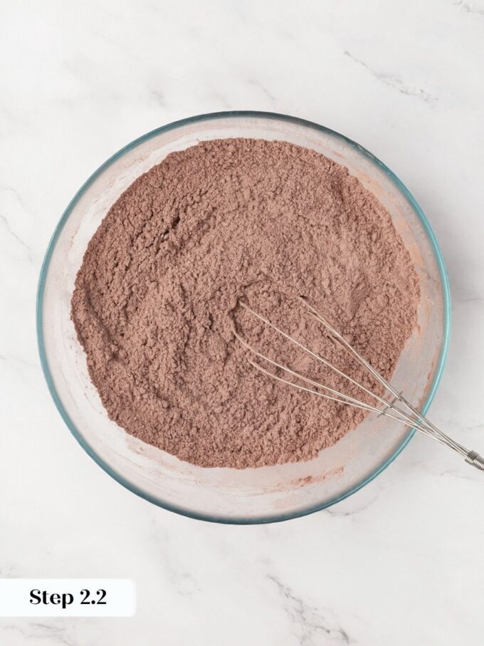 One even colour with no streaks tells you the sourdough discard brownies dry mix is ready.
