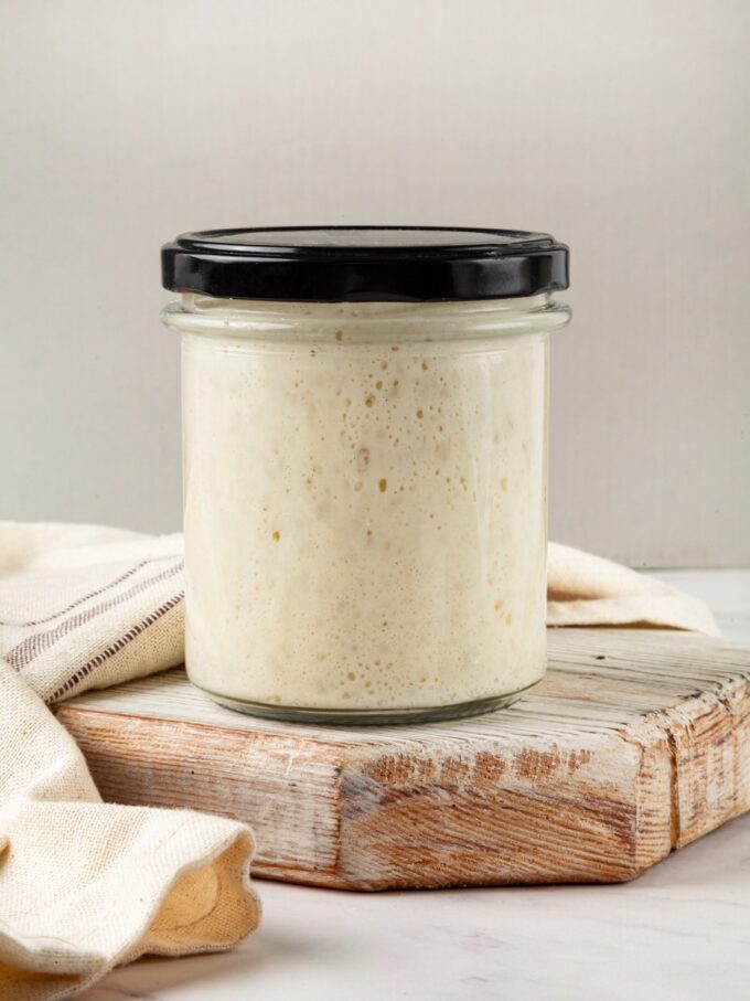 Feeding the starter until it is lively is the first real step toward sourdough rye bread.