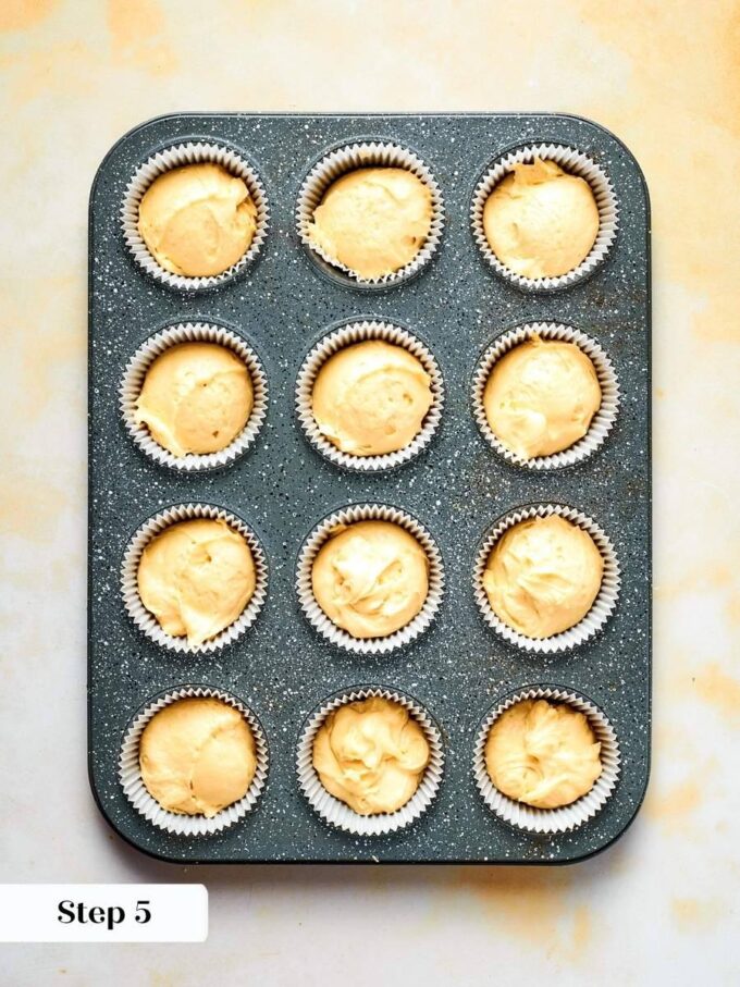 Just one or two tablespoons per cup leaves room for the strawberry muffin recipe to rise.