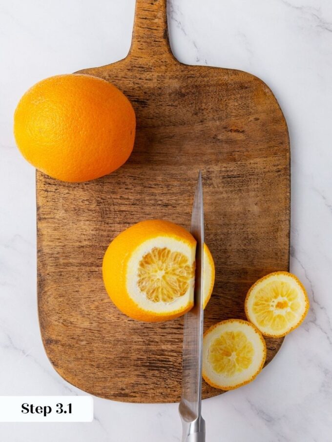 Flat ends steady the fruit, making the supremes inside this orange bread far easier to cut.