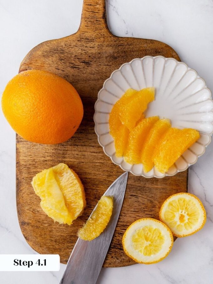 Cutting against the membrane rather than segmenting is the technique that sets this orange bread apart.