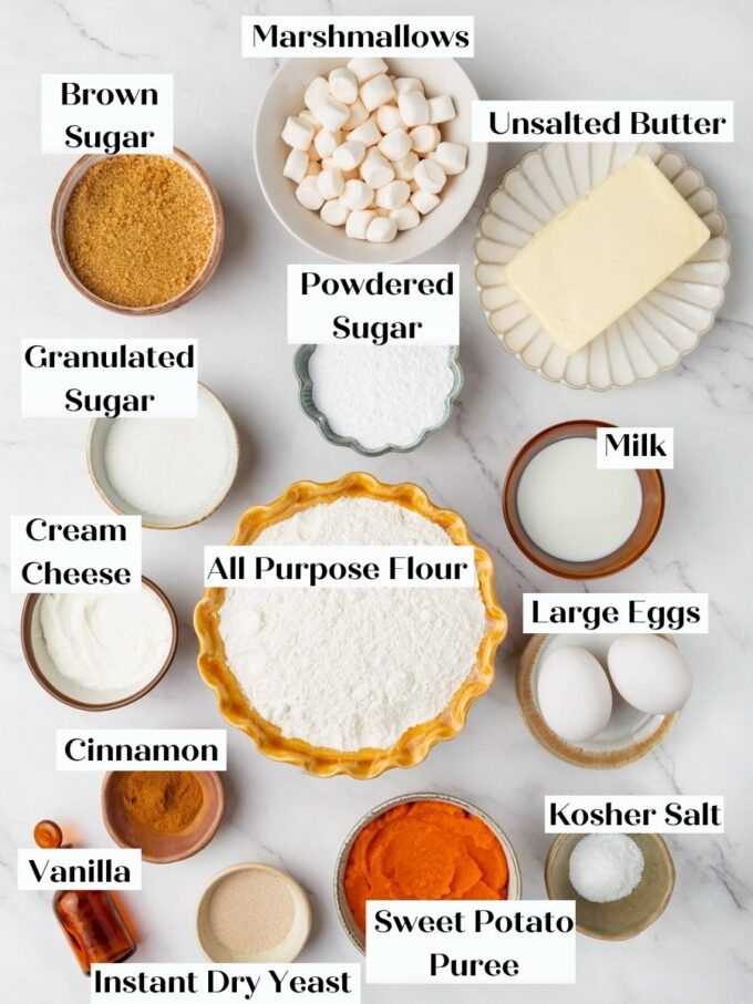 Canned or fresh puree both work, and mini marshmallows make these sweet potato cinnamon rolls distinctive.