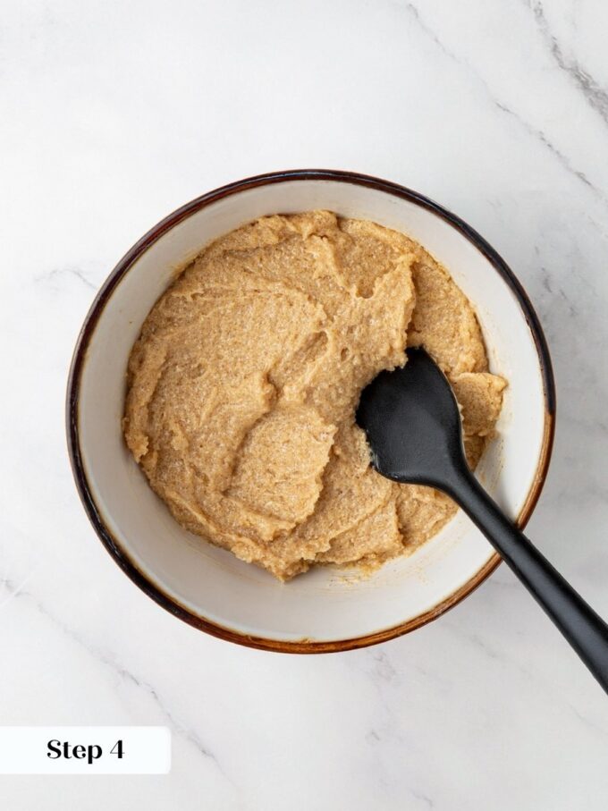 Keeping this filling at room temperature helps it spread without tearing sweet potato cinnamon rolls dough.