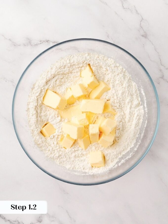 Very cold butter is what builds flaky layers in homemade apple pie pastry.