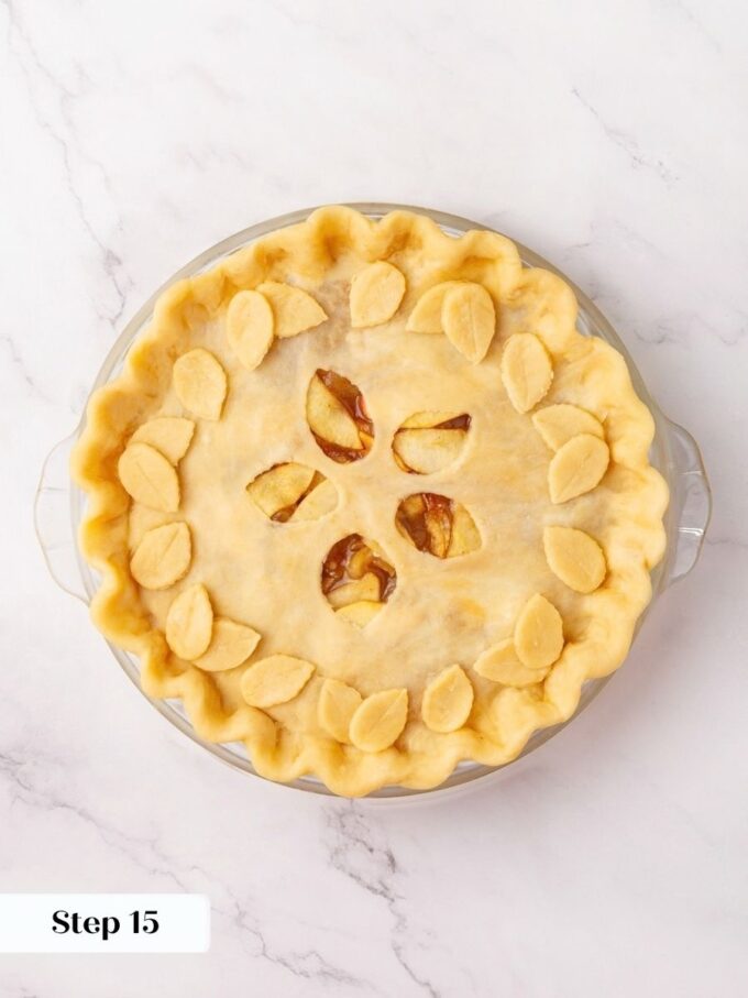 Vents near the center let steam escape while homemade apple pie juices stay inside.
