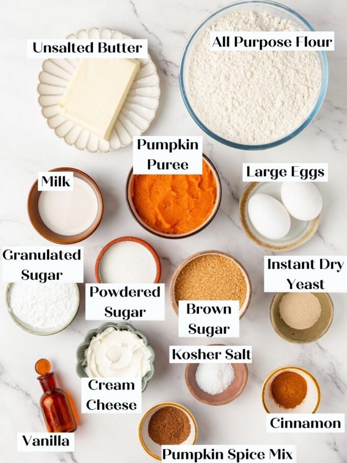 A dozen pantry staples plus a full cup of puree are all pumpkin cinnamon rolls need.