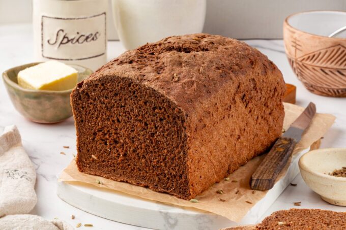 Serve Russian black bread with salted butter or alongside a bowl of hearty soup.