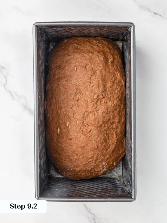 Baking in a loaf pan turns this Russian black bread into neat slices for hearty sandwiches.