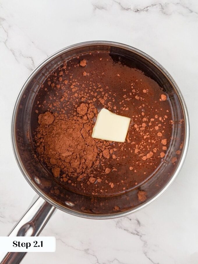Cocoa and molasses start the deep dark color that makes Russian black bread look so dramatic.